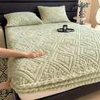 Gemütliches Plüsch Winter Spannbettlaken - Verdickter Schutzbezug für Ultimativen Komfort