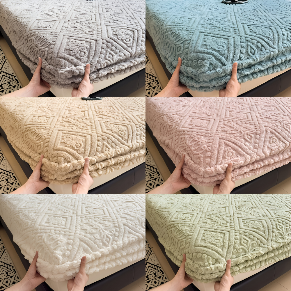 Gemütliches Plüsch Winter Spannbettlaken - Verdickter Schutzbezug für Ultimativen Komfort