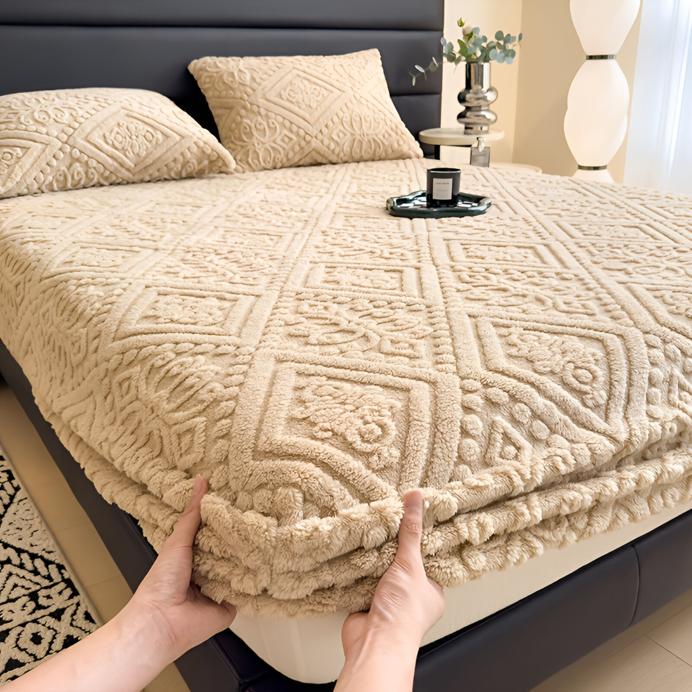 Gemütliches Plüsch Winter Spannbettlaken - Verdickter Schutzbezug für Ultimativen Komfort