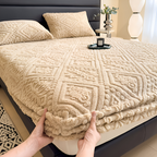 Gemütliches Plüsch Winter Spannbettlaken - Verdickter Schutzbezug für Ultimativen Komfort