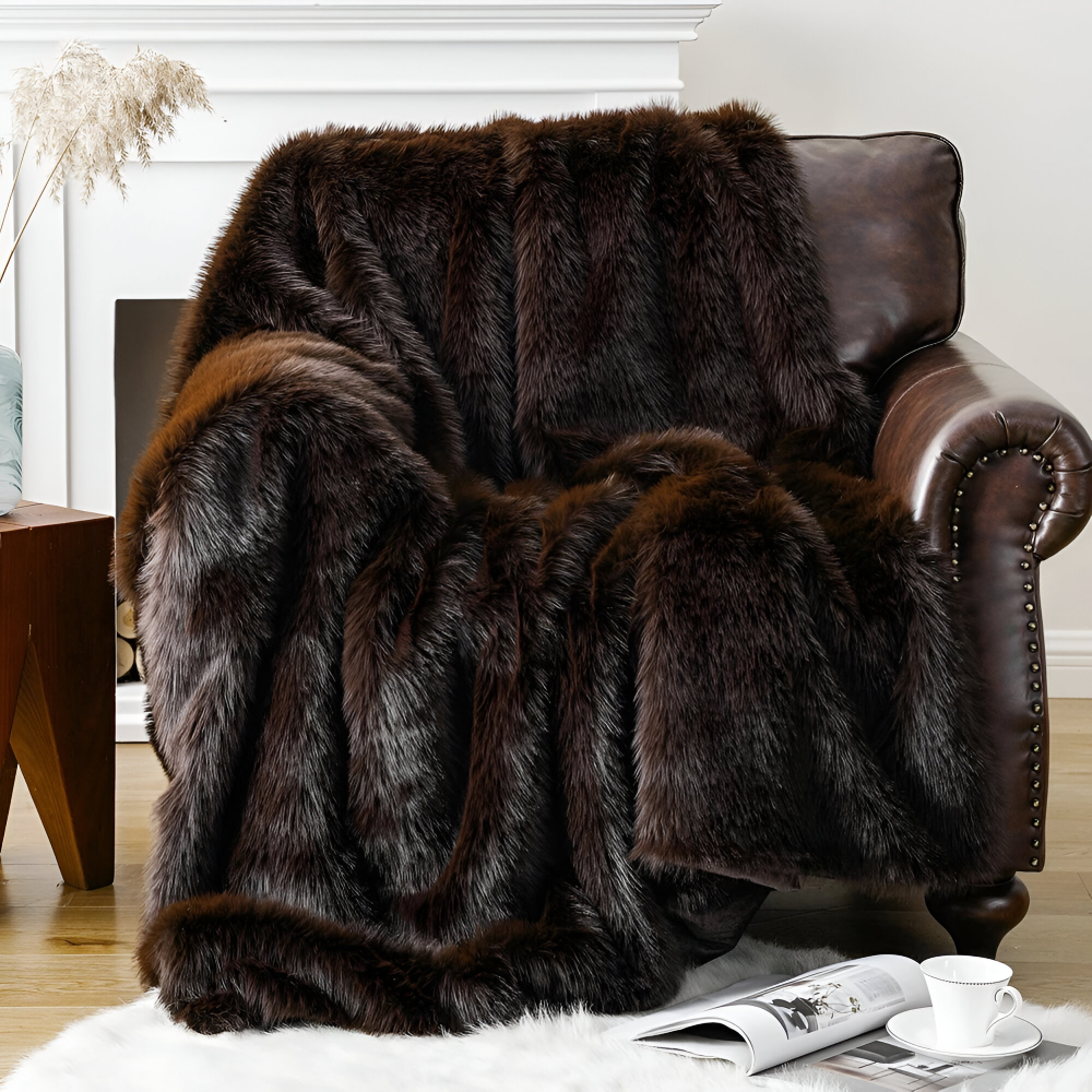 Luxuriöse Kunstfell Wurfdecke - Weiche, Plüsch Mink Decke für Bett und Sofa