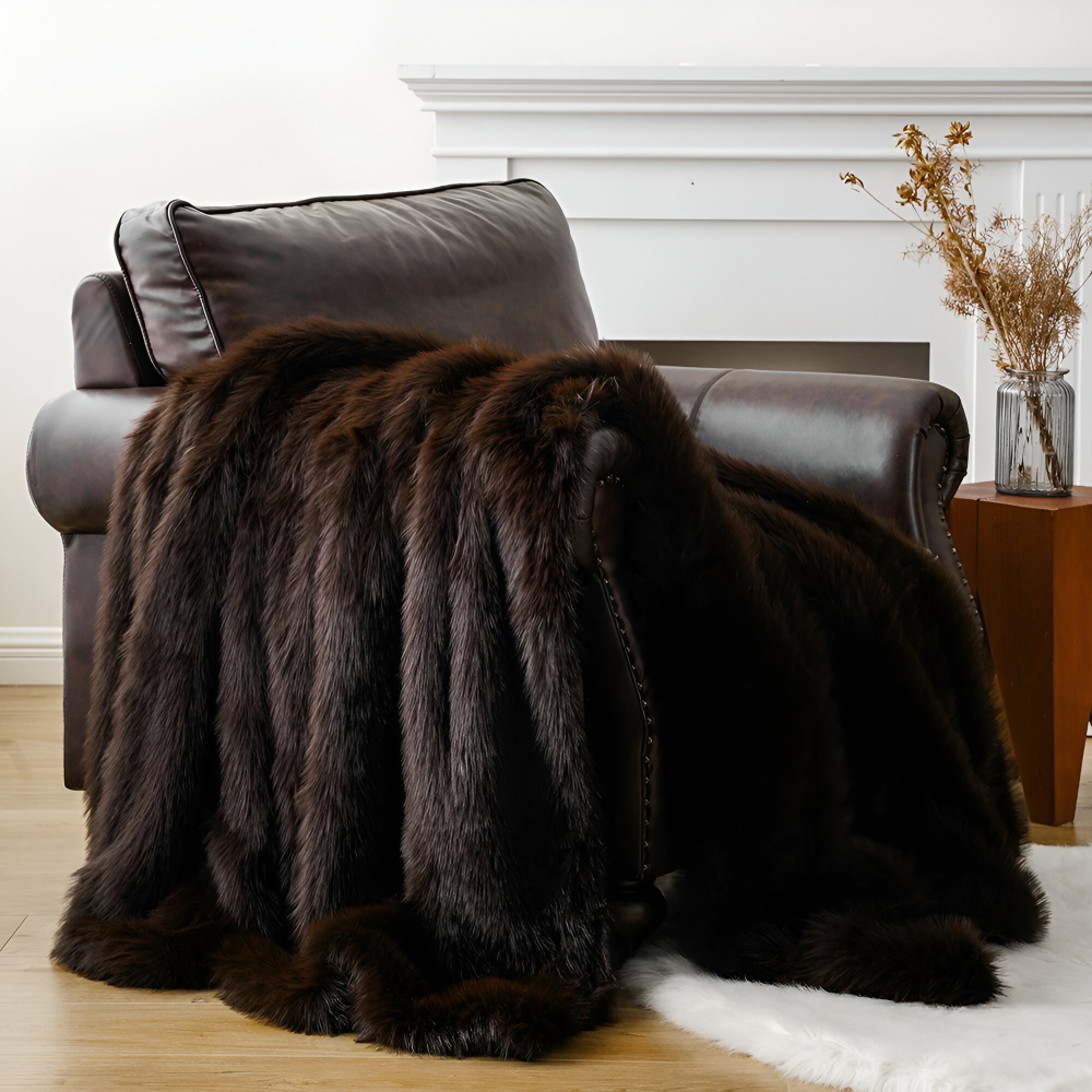 Luxuriöse Kunstfell Wurfdecke - Weiche, Plüsch Mink Decke für Bett und Sofa