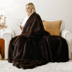 Luxuriöse Kunstfell Wurfdecke - Weiche, Plüsch Mink Decke für Bett und Sofa