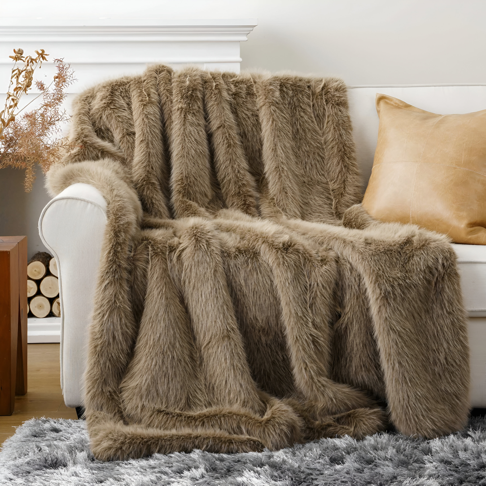 Luxuriöse Kunstfell Wurfdecke - Weiche, Plüsch Mink Decke für Bett und Sofa