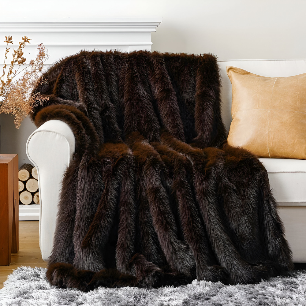 Luxuriöse Kunstfell Wurfdecke - Weiche, Plüsch Mink Decke für Bett und Sofa