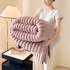 Ultra-weiche Fleece Kusheldecke mit Elastischen Streifen - Vielseitige Decke für Wohnzimmer, Schlafzimmer und Reisen