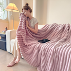 Ultra-weiche Fleece Kusheldecke mit Elastischen Streifen - Vielseitige Decke für Wohnzimmer, Schlafzimmer und Reisen