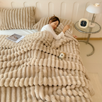 Ultra-weiche Fleece Kusheldecke mit Elastischen Streifen - Vielseitige Decke für Wohnzimmer, Schlafzimmer und Reisen